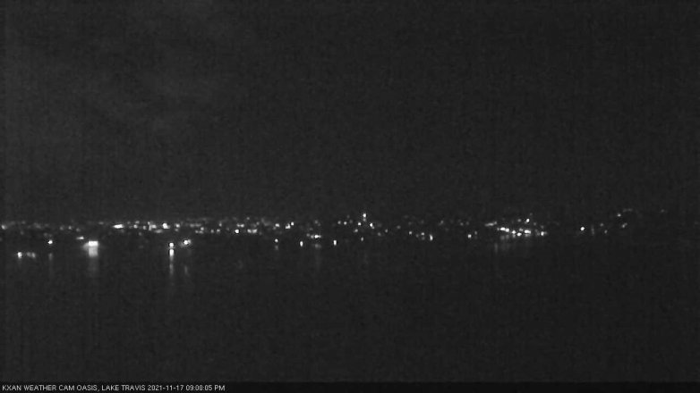 Lake Travis webcam, November 17, 2021 9:00 PM CT