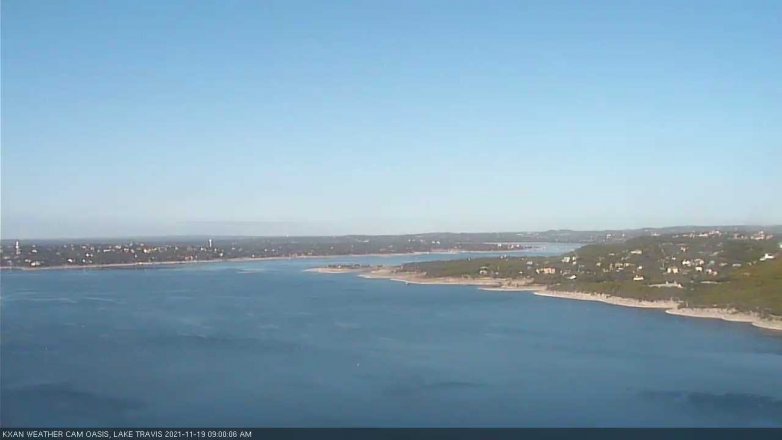Lake Travis webcam, November 19, 2021 9:00 AM CT