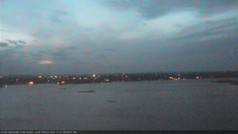 Lake Travis webcam, November 21, 2021 6:00 PM CT
