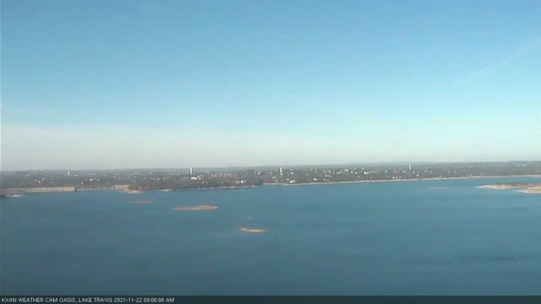 Lake Travis webcam, November 22, 2021 9:00 AM CT