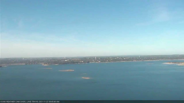 Lake Travis webcam, November 22, 2021 9:45 AM CT