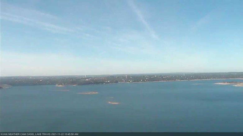 Lake Travis webcam, November 22, 2021 10:45 AM CT