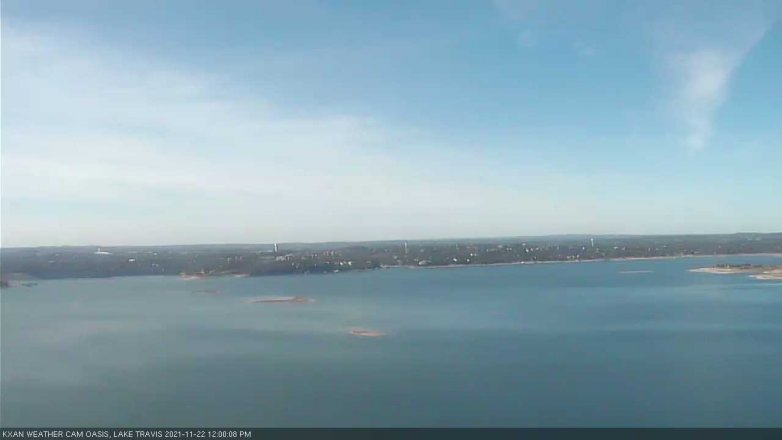 Lake Travis webcam, November 22, 2021 12:00 PM CT