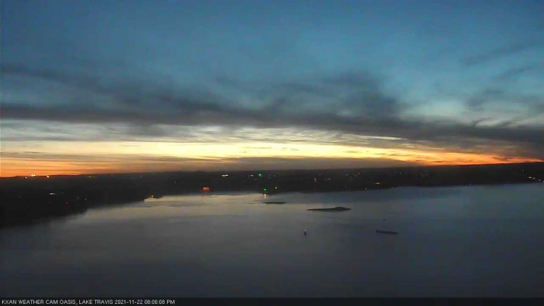 Lake Travis webcam, November 22, 2021 6:00 PM CT
