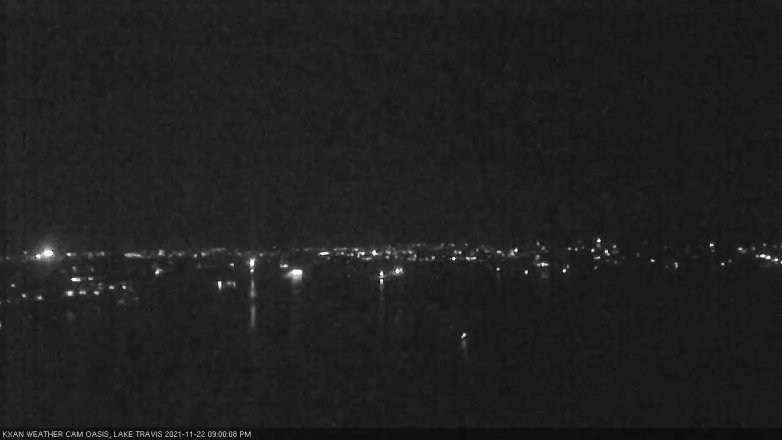 Lake Travis webcam, November 22, 2021 9:00 PM CT