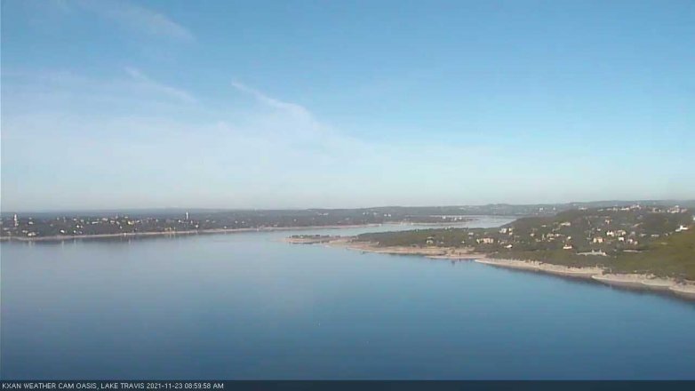 Lake Travis webcam, November 23, 2021 9:00 AM CT