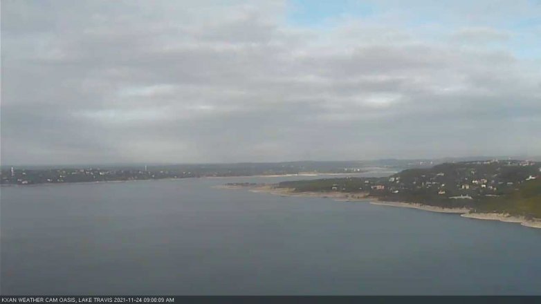 Lake Travis webcam, November 24, 2021 9:00 AM CT