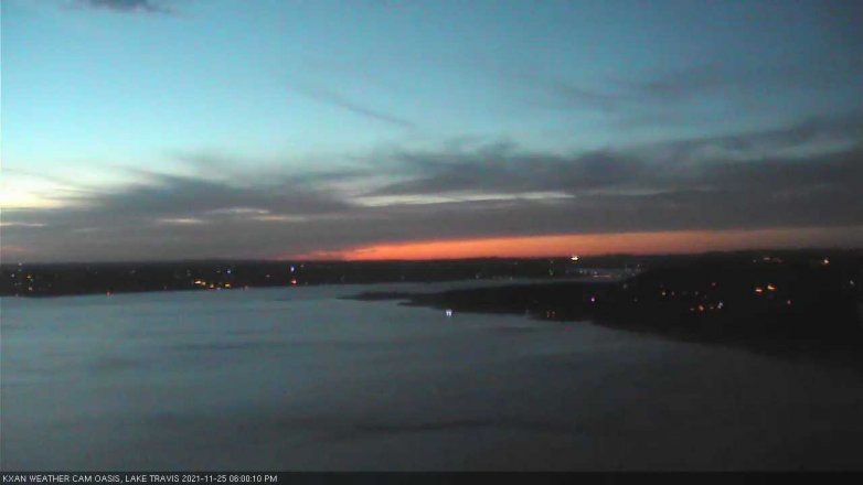 Lake Travis webcam, November 25, 2021 6:00 PM CT