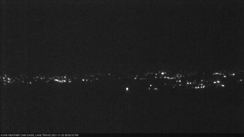 Lake Travis webcam, November 25, 2021 8:00 PM CT
