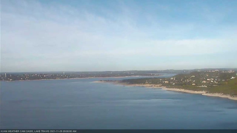 Lake Travis webcam, November 26, 2021 9:00 AM CT
