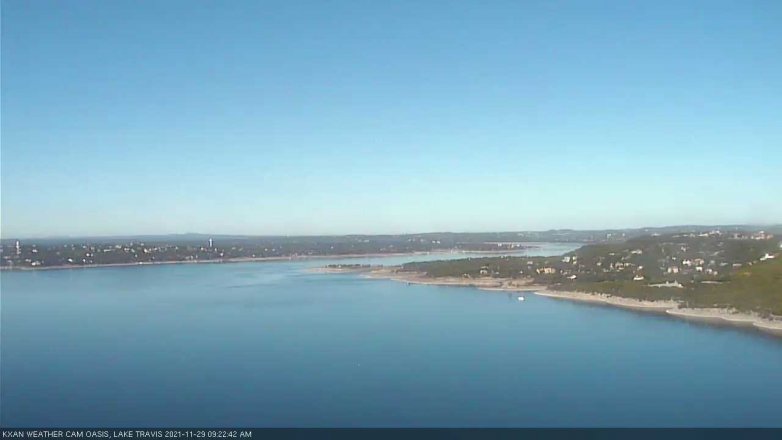 Lake Travis webcam, November 29, 2021 9:25 AM CT