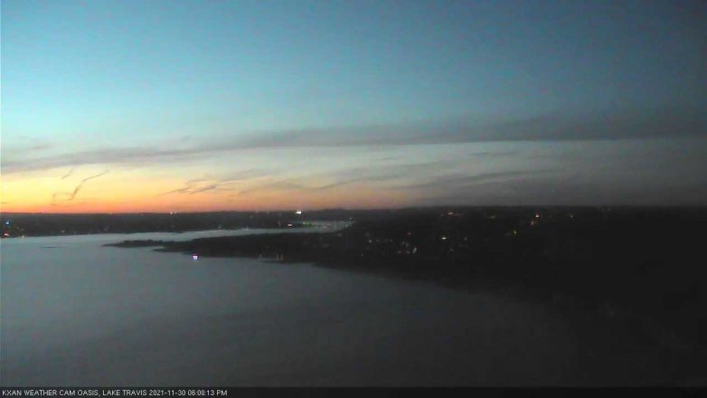 Lake Travis webcam, November 30, 2021 6:00 PM CT