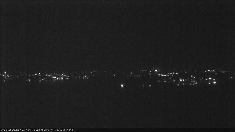 Lake Travis webcam, November 30, 2021 7:45 PM CT