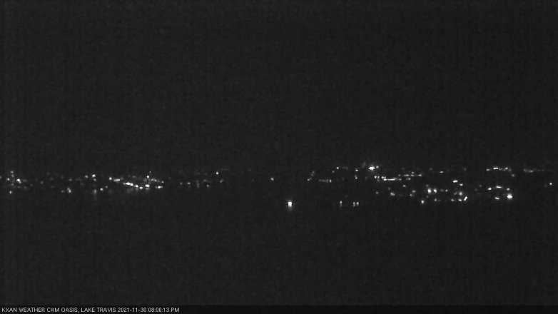 Lake Travis webcam, November 30, 2021 8:00 PM CT