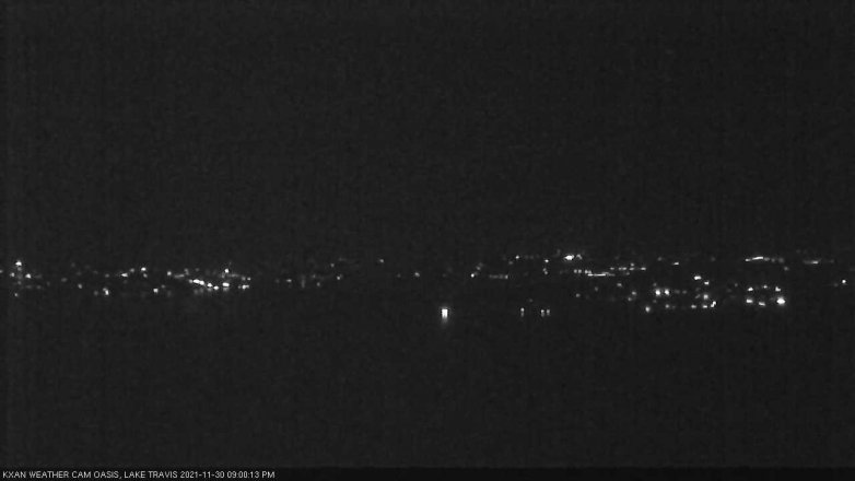 Lake Travis webcam, November 30, 2021 9:00 PM CT