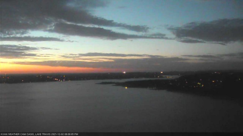 Lake Travis webcam, December 2, 2021 6:00 PM CT