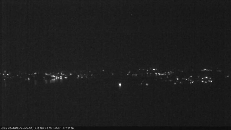 Lake Travis webcam, December 2, 2021 10:25 PM CT