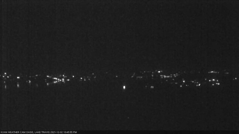 Lake Travis webcam, December 2, 2021 10:45 PM CT