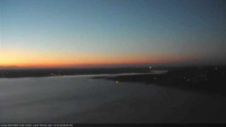 Lake Travis webcam, December 3, 2021 6:00 PM CT
