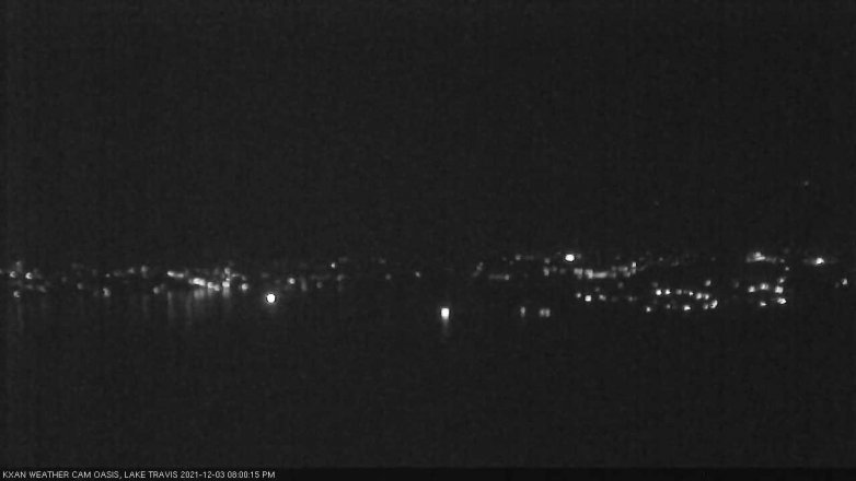 Lake Travis webcam, December 3, 2021 8:00 PM CT