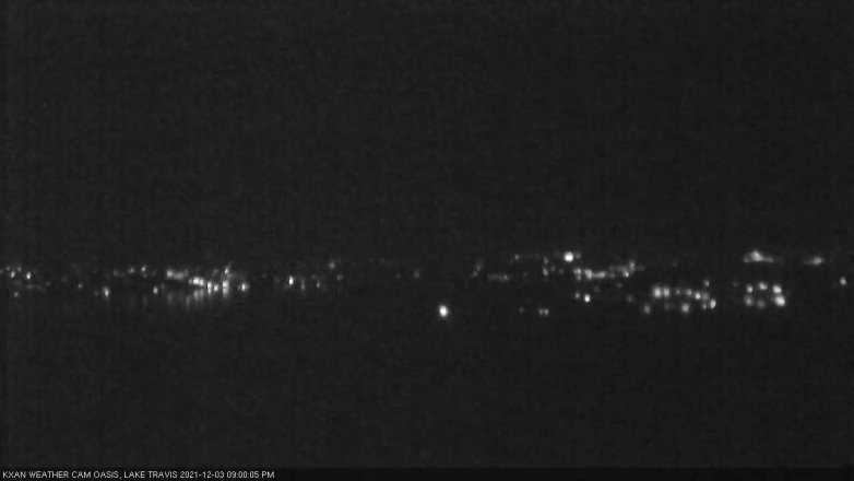 Lake Travis webcam, December 3, 2021 9:00 PM CT