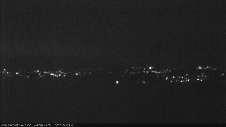 Lake Travis webcam, December 5, 2021 9:00 PM CT