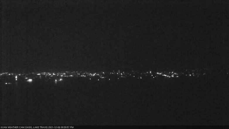 Lake Travis webcam, December 6, 2021 9:00 PM CT