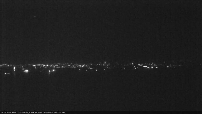 Lake Travis webcam, December 6, 2021 9:45 PM CT