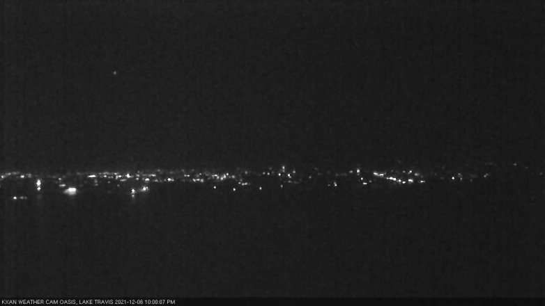 Lake Travis webcam, December 6, 2021 10:00 PM CT