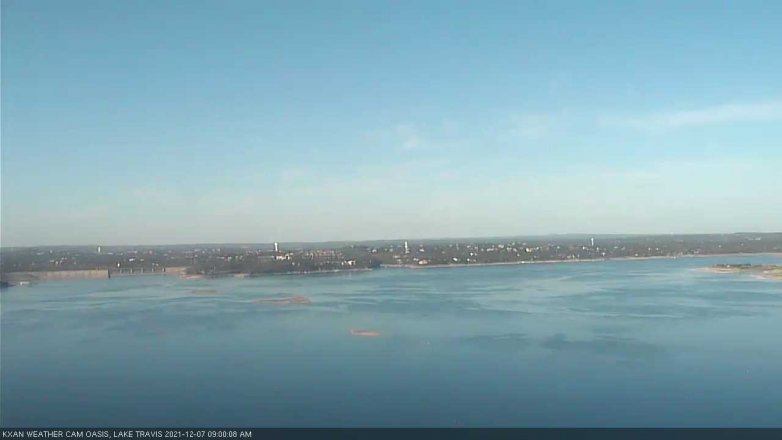 Lake Travis webcam, December 7, 2021 9:00 AM CT