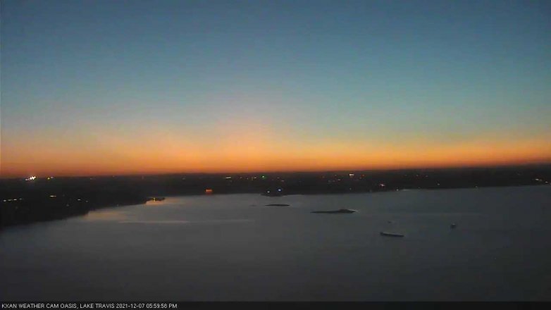 Lake Travis webcam, December 7, 2021 6:00 PM CT