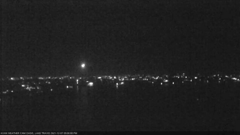 Lake Travis webcam, December 7, 2021 9:00 PM CT