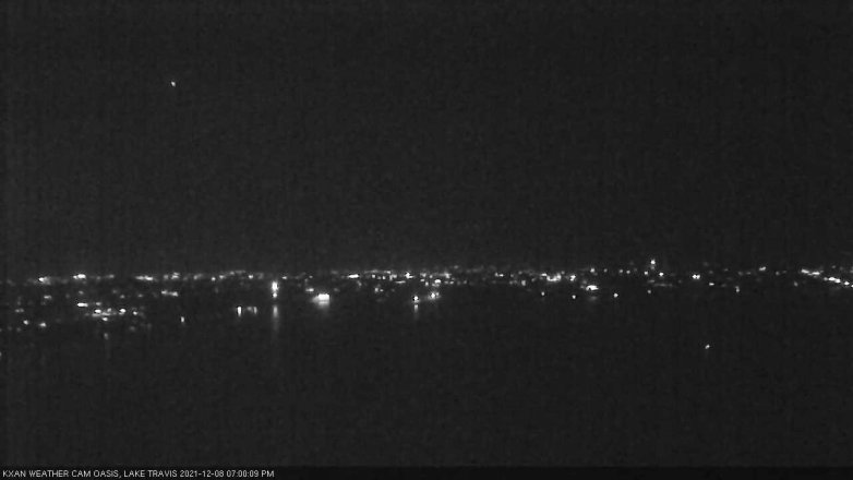 Lake Travis webcam, December 8, 2021 7:00 PM CT