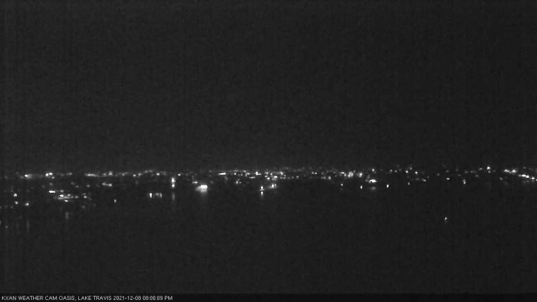 Lake Travis webcam, December 8, 2021 8:00 PM CT