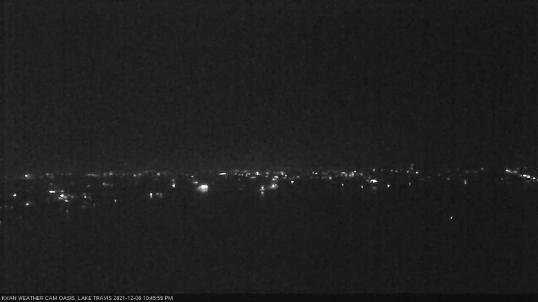 Lake Travis webcam, December 8, 2021 10:45 PM CT