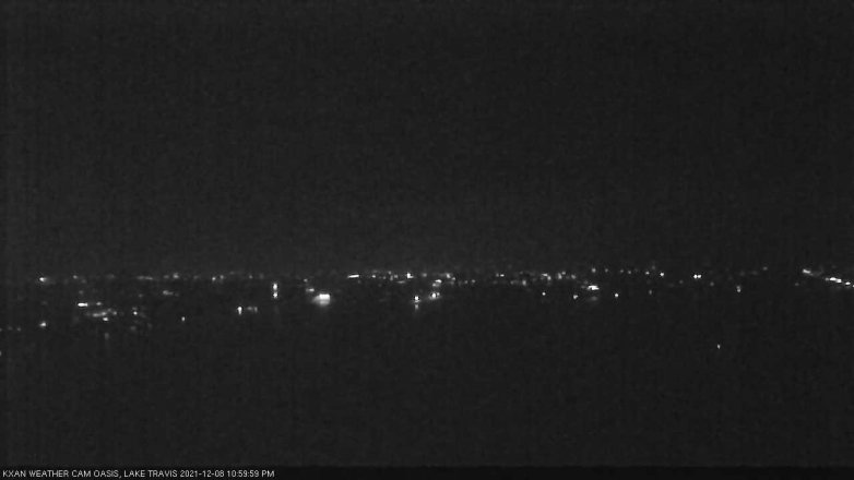 Lake Travis webcam, December 8, 2021 11:00 PM CT