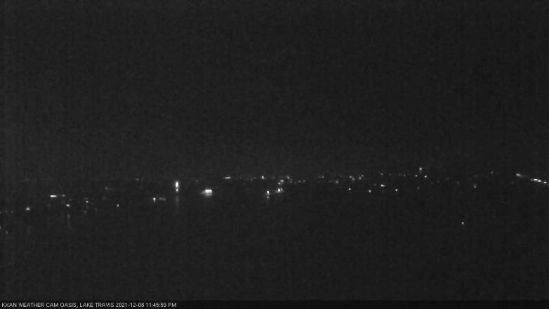 Lake Travis webcam, December 8, 2021 11:45 PM CT
