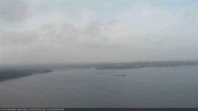 Lake Travis webcam, December 9, 2021 9:00 AM CT