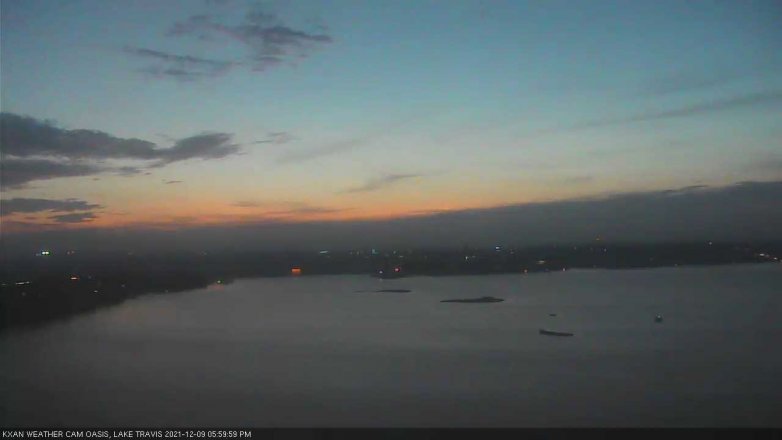 Lake Travis webcam, December 9, 2021 6:00 PM CT