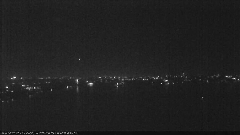 Lake Travis webcam, December 9, 2021 7:45 PM CT