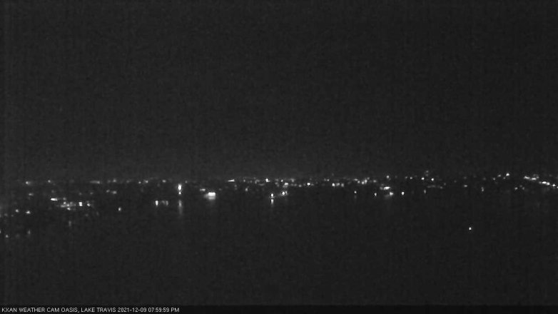 Lake Travis webcam, December 9, 2021 8:00 PM CT