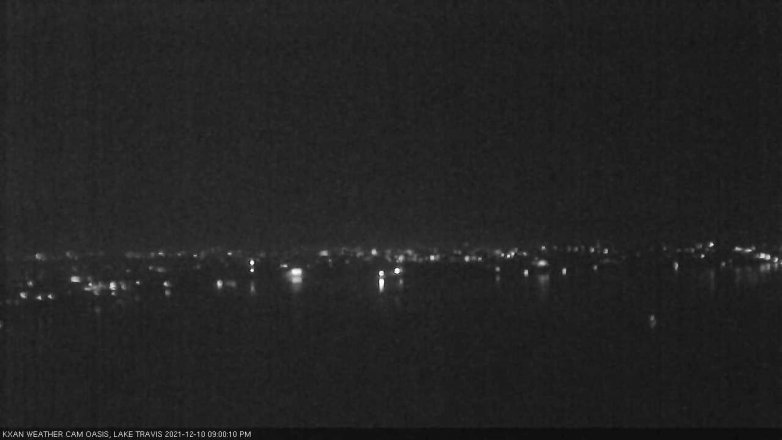 Lake Travis webcam, December 10, 2021 9:00 PM CT