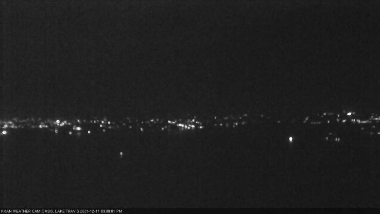 Lake Travis webcam, December 11, 2021 9:00 PM CT
