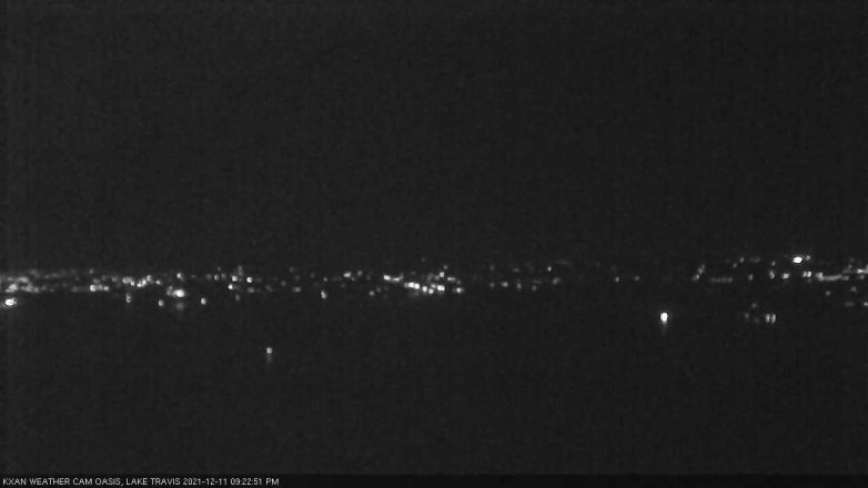 Lake Travis webcam, December 11, 2021 9:25 PM CT