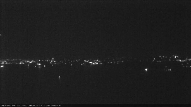 Lake Travis webcam, December 11, 2021 10:00 PM CT