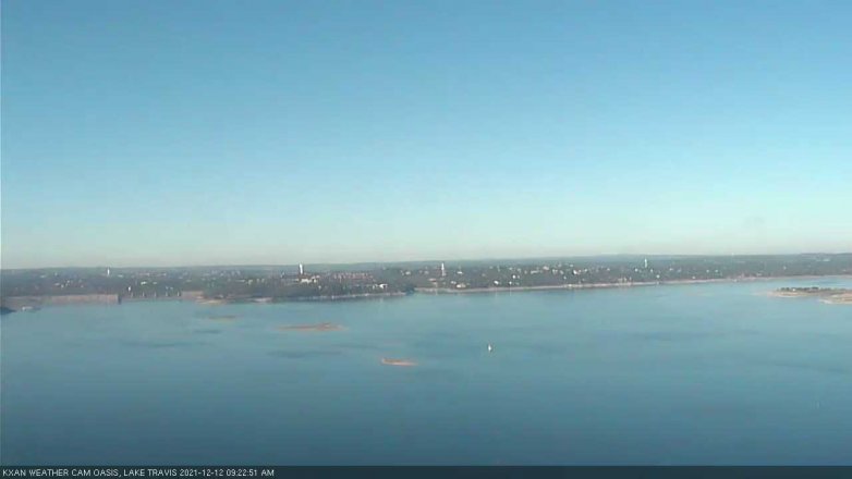 Lake Travis webcam, December 12, 2021 9:25 AM CT