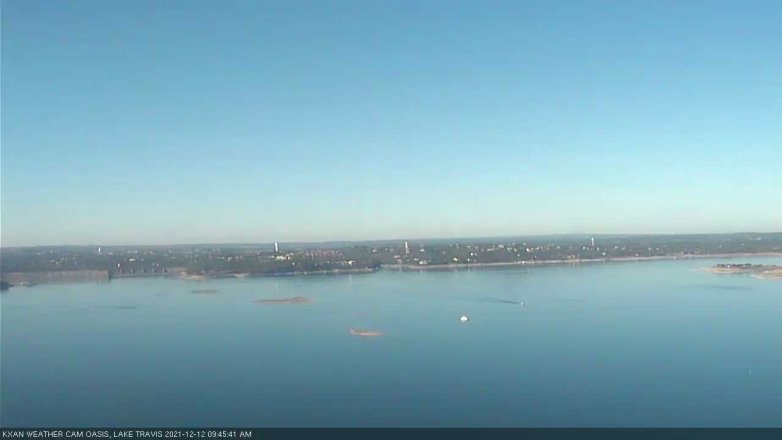 Lake Travis webcam, December 12, 2021 9:45 AM CT