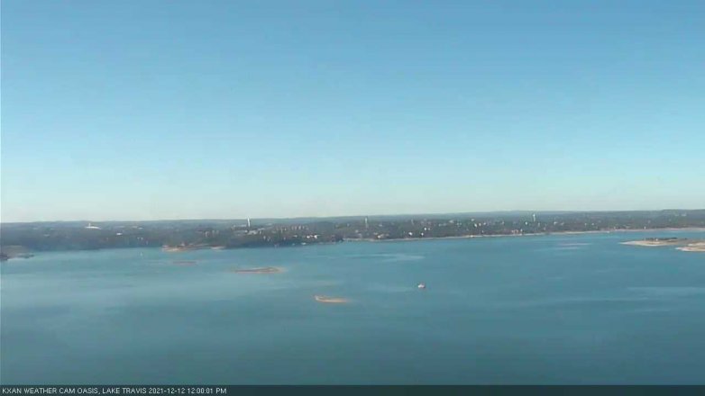 Lake Travis webcam, December 12, 2021 12:00 PM CT