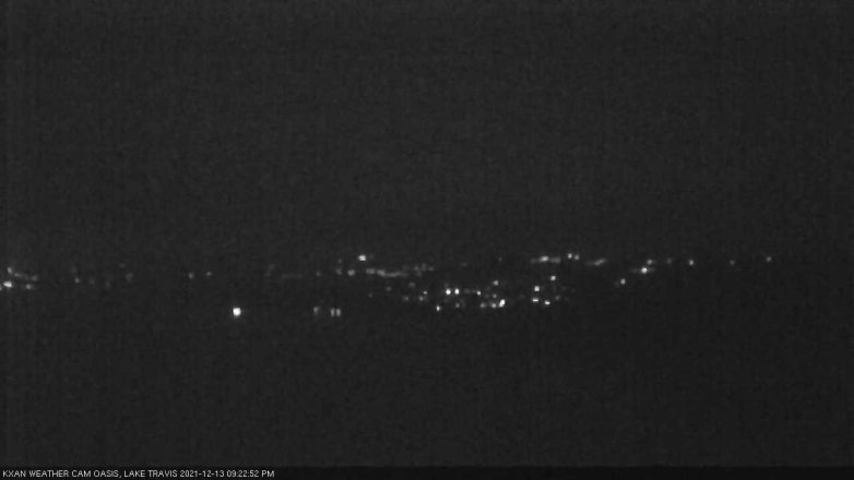 Lake Travis webcam, December 13, 2021 9:25 PM CT