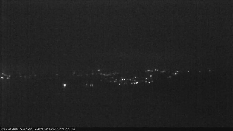 Lake Travis webcam, December 13, 2021 9:45 PM CT